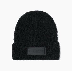 Hunter Tonal Patch Knit Beanie Cozy Black Winter Hat One Size NWT